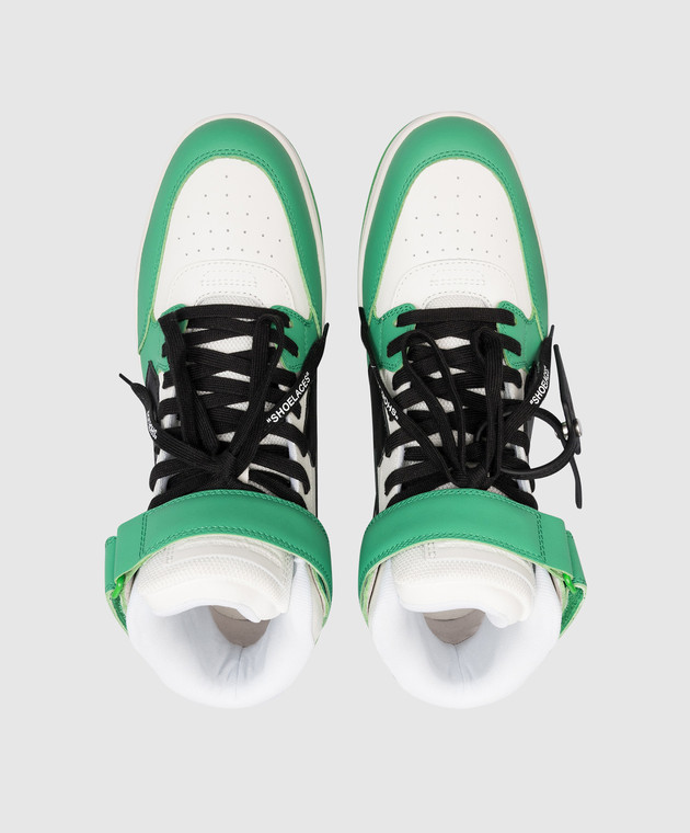Off-White Out Of Office white leather high top with logo OMIA259S23LEA001 image 4