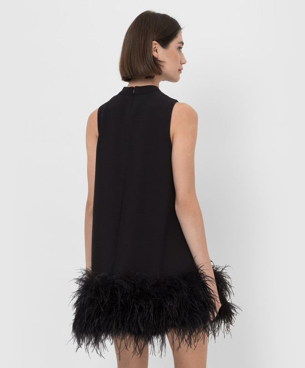 Rachel Gilbert Чорне плаття міні Linc з пір'ям 22RRG61014 зображення 4