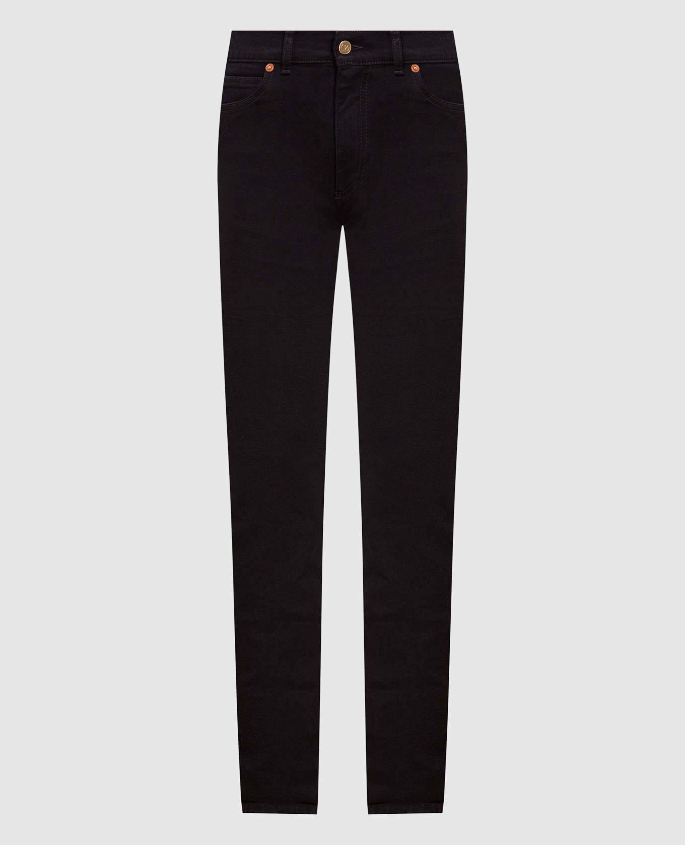 

Черные джинсы с логотипом, Черный, Прямые джинсы