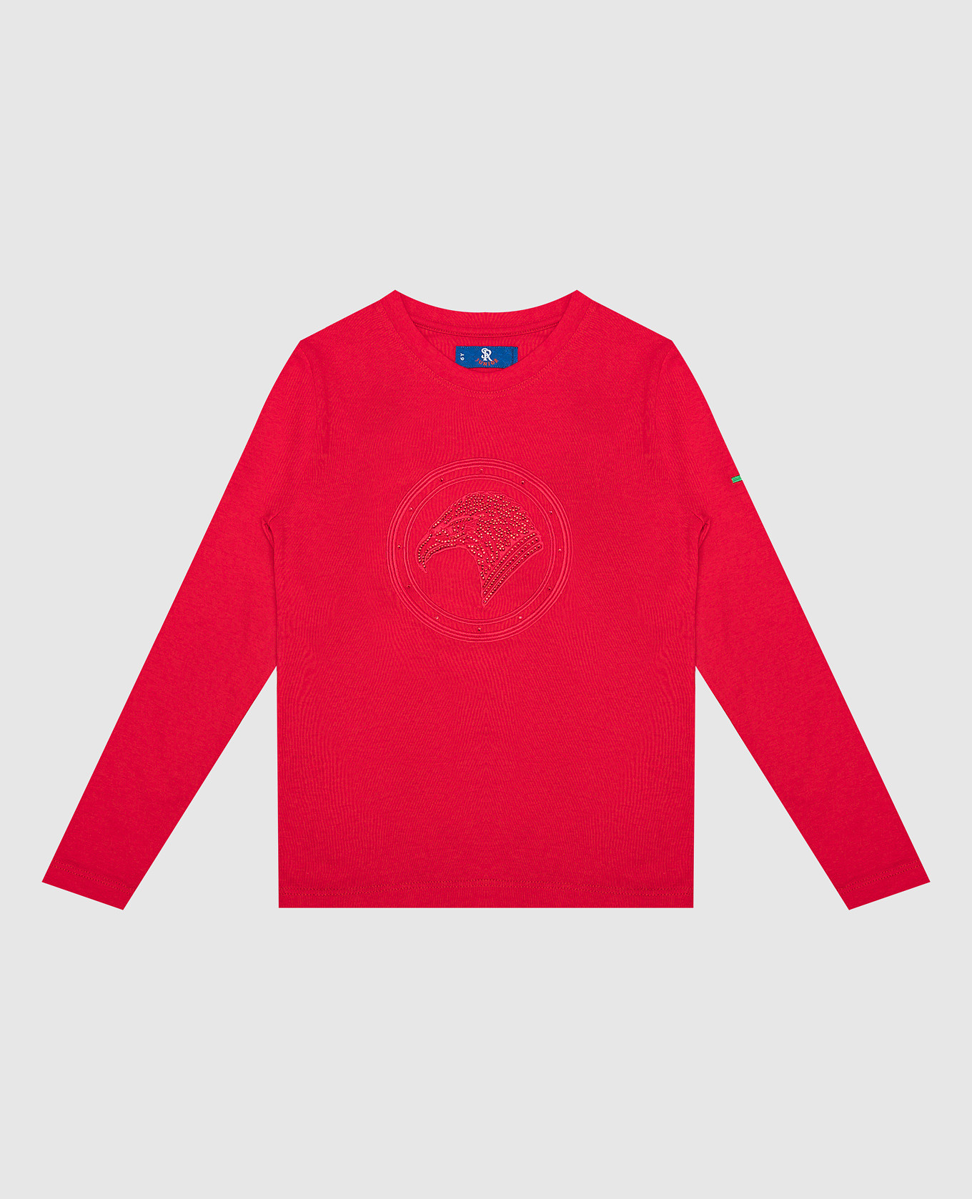 Children's red longsleeve with embroidery and crystals