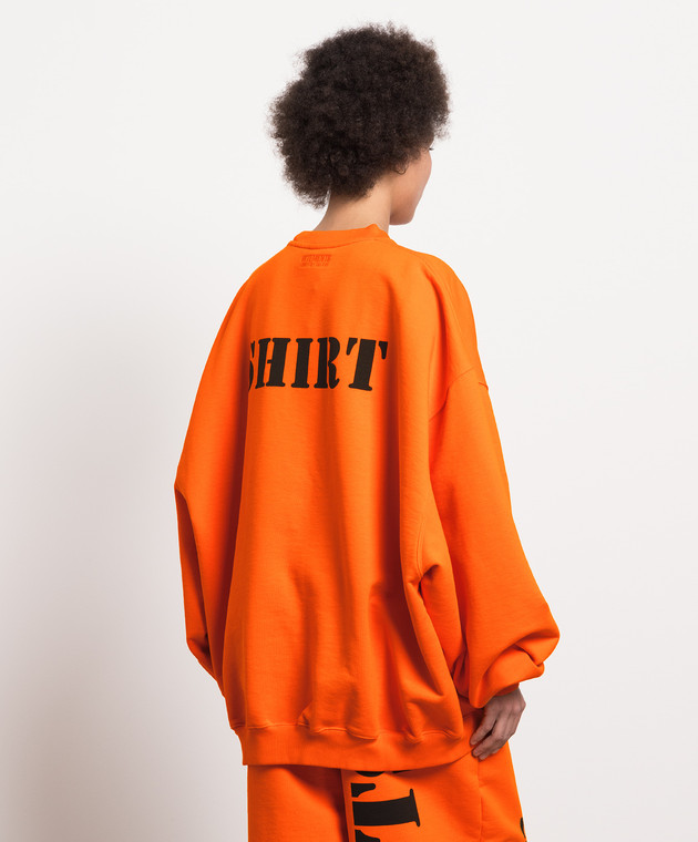 Vetements Orange sweatshirt with a print UE54CW140O image 4