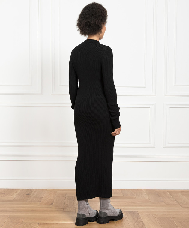 Babe Pay Pls Black cashmere dress with a rib MD9731312341CO image 4