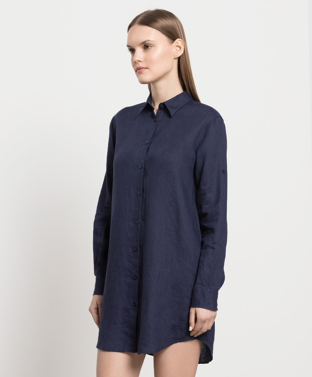Vilebrequin Blue Fragance linen shirt dress FRGP601P изображение 3