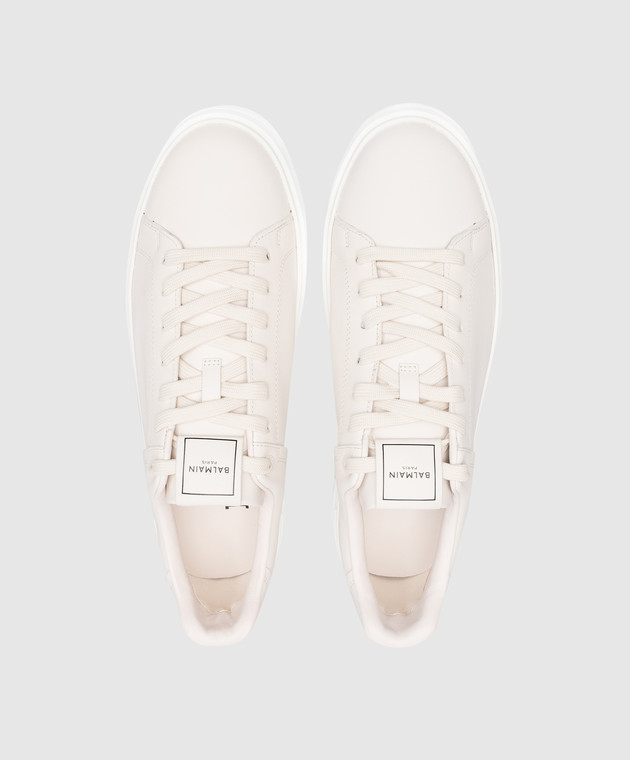 Balmain White leather B-Court sneakers with logo AM1VI288LVTR изображение 4