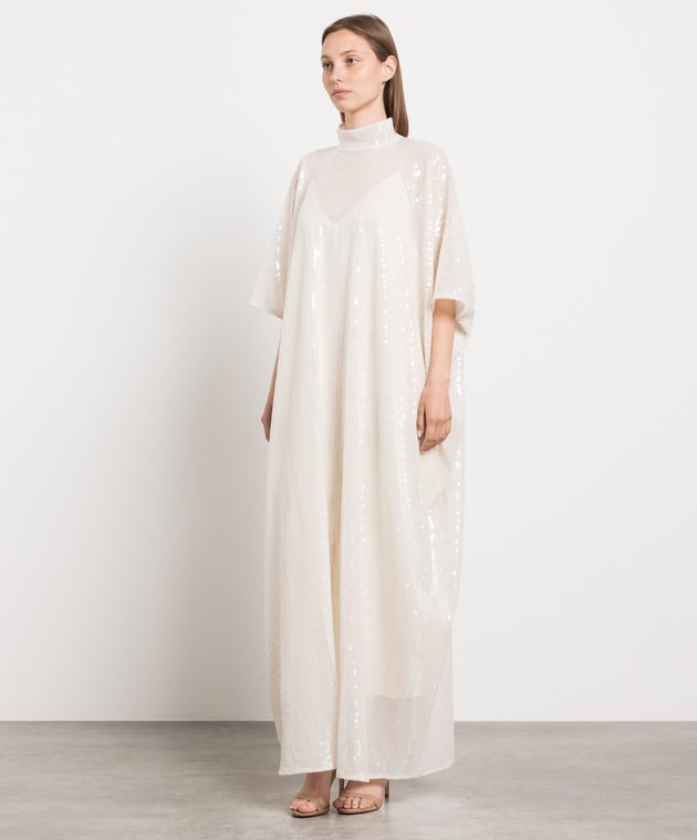 Taller Marmo White maxi dress with sequins SS2322 image 3