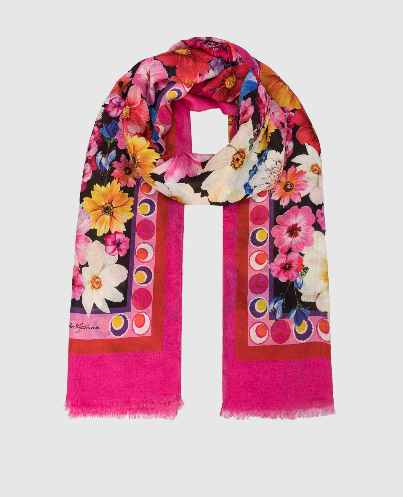 

Шарф в цветочный принт, Розовый, Шарфы