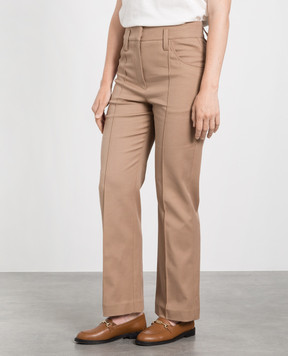 Brunello Cucinelli Бежеві штани з еколатунню MP126P8106