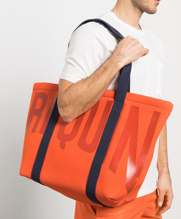 Vilebrequin Bagsib orange tote bag with logo print BSBC1137 изображение 2