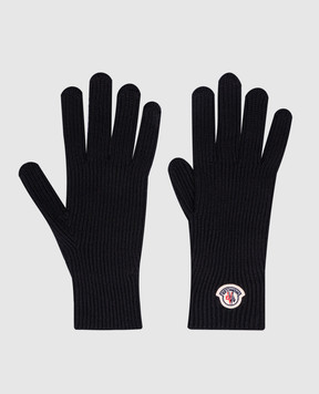 Moncler Черные перчатки из шерсти 3A00004A9342