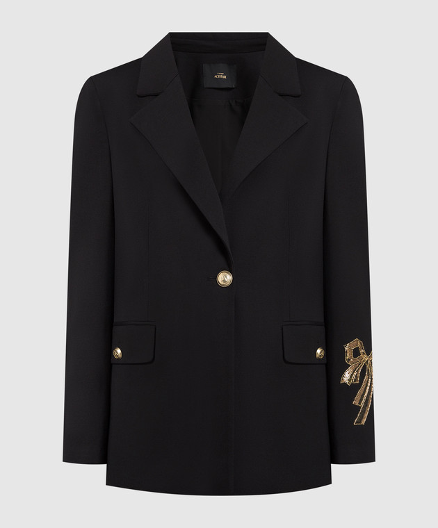 Twinset Actitude Black jacket with appliqué 231AP2042
