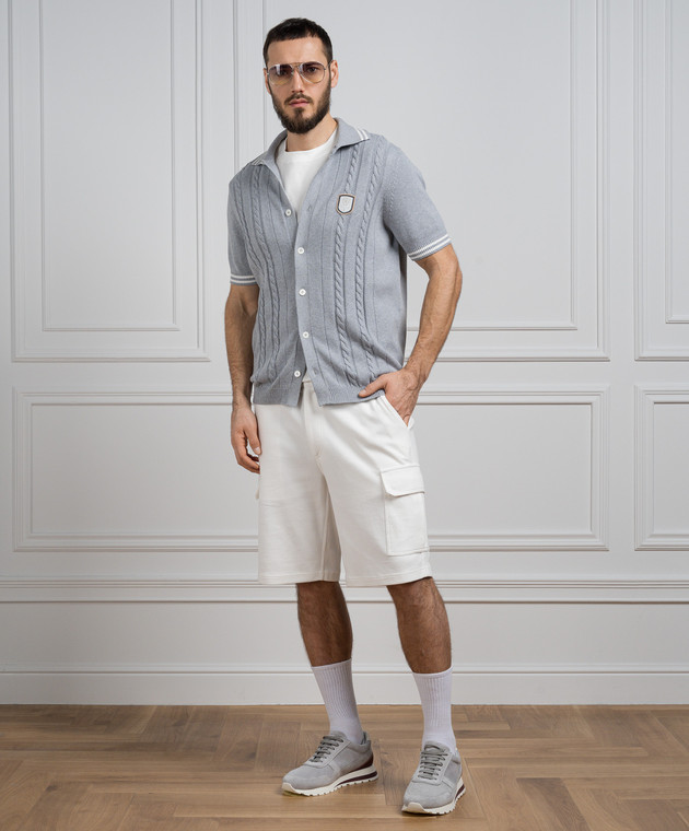 Brunello Cucinelli Серый кардиган с фактурным узором M28707905T изображение 2