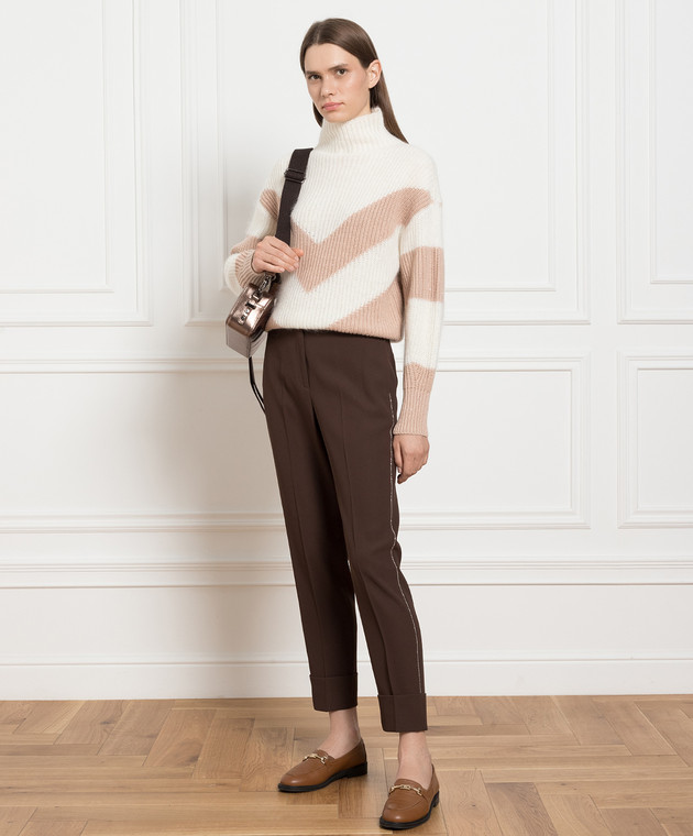 Peserico Beige wool, silk and cashmere sweater S99069F059095A image 2