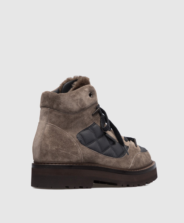 Brunello Cucinelli Коричневі комбіновані черевики MZSFG2377 зображення 3