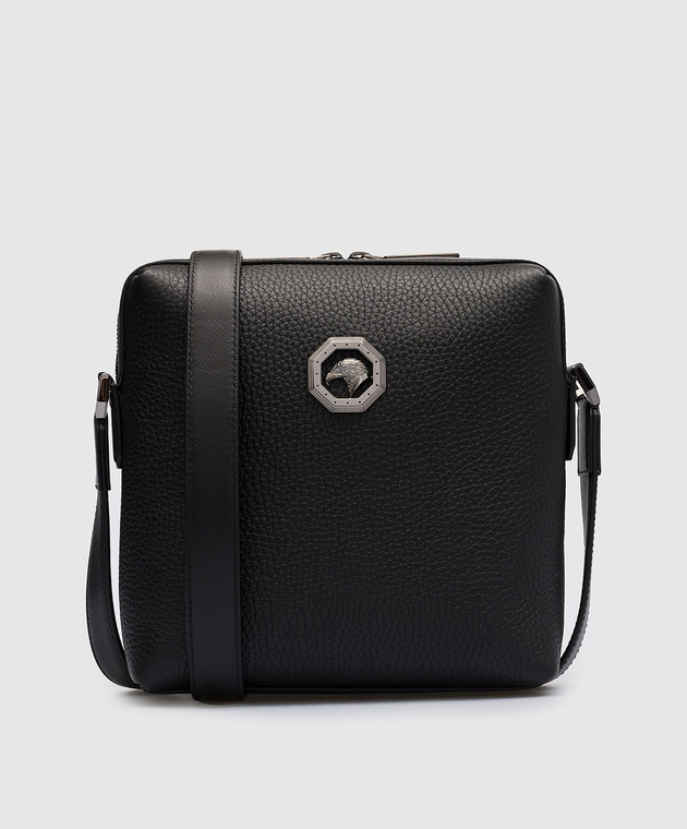 Stefano Ricci Black leather shoulder bag with logo ND155TUVDVH