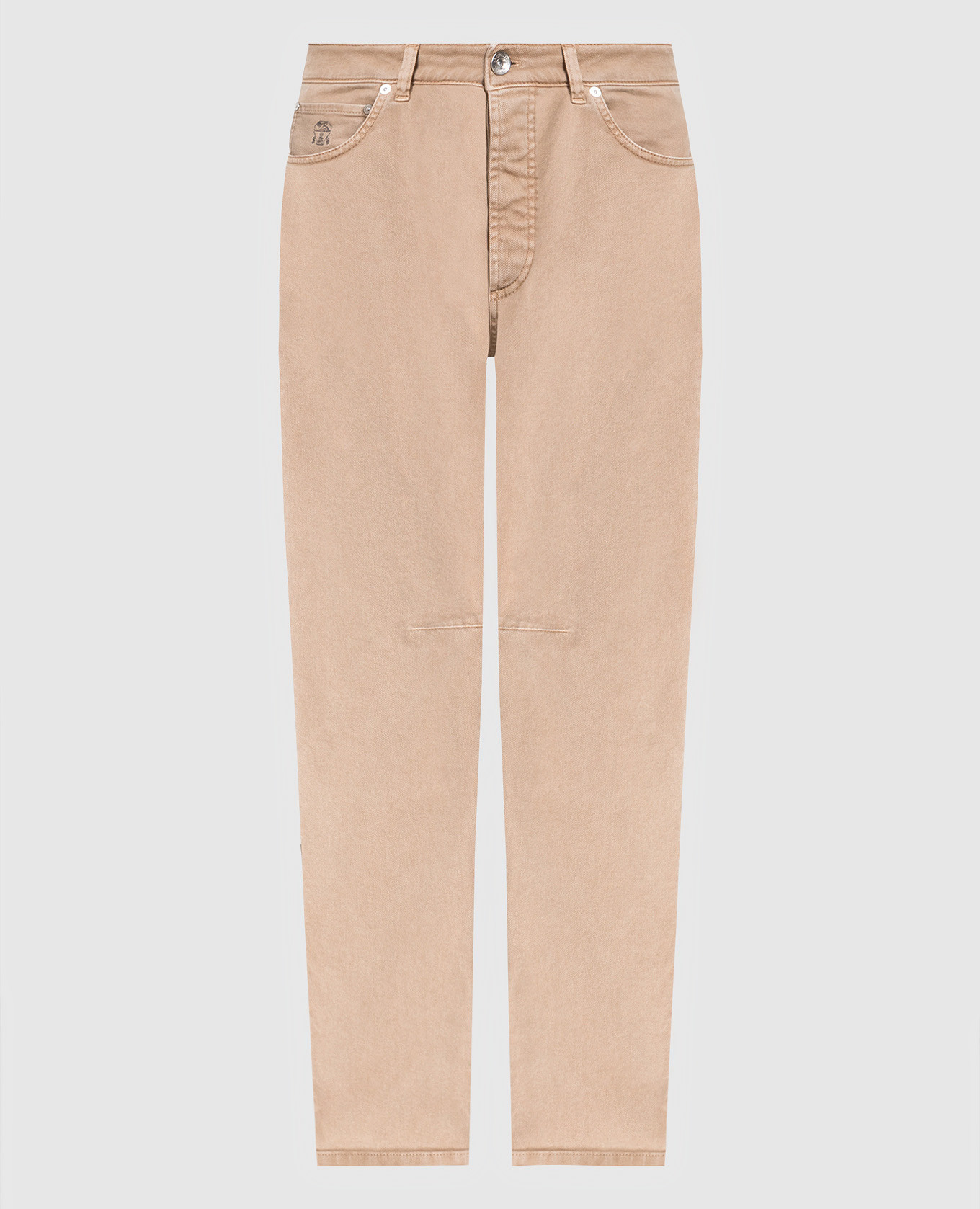 Beige jeans with logo