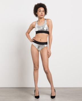 Dolce&Gabbana Сріблястий купальник з логотипом O8C07JFUSOZ