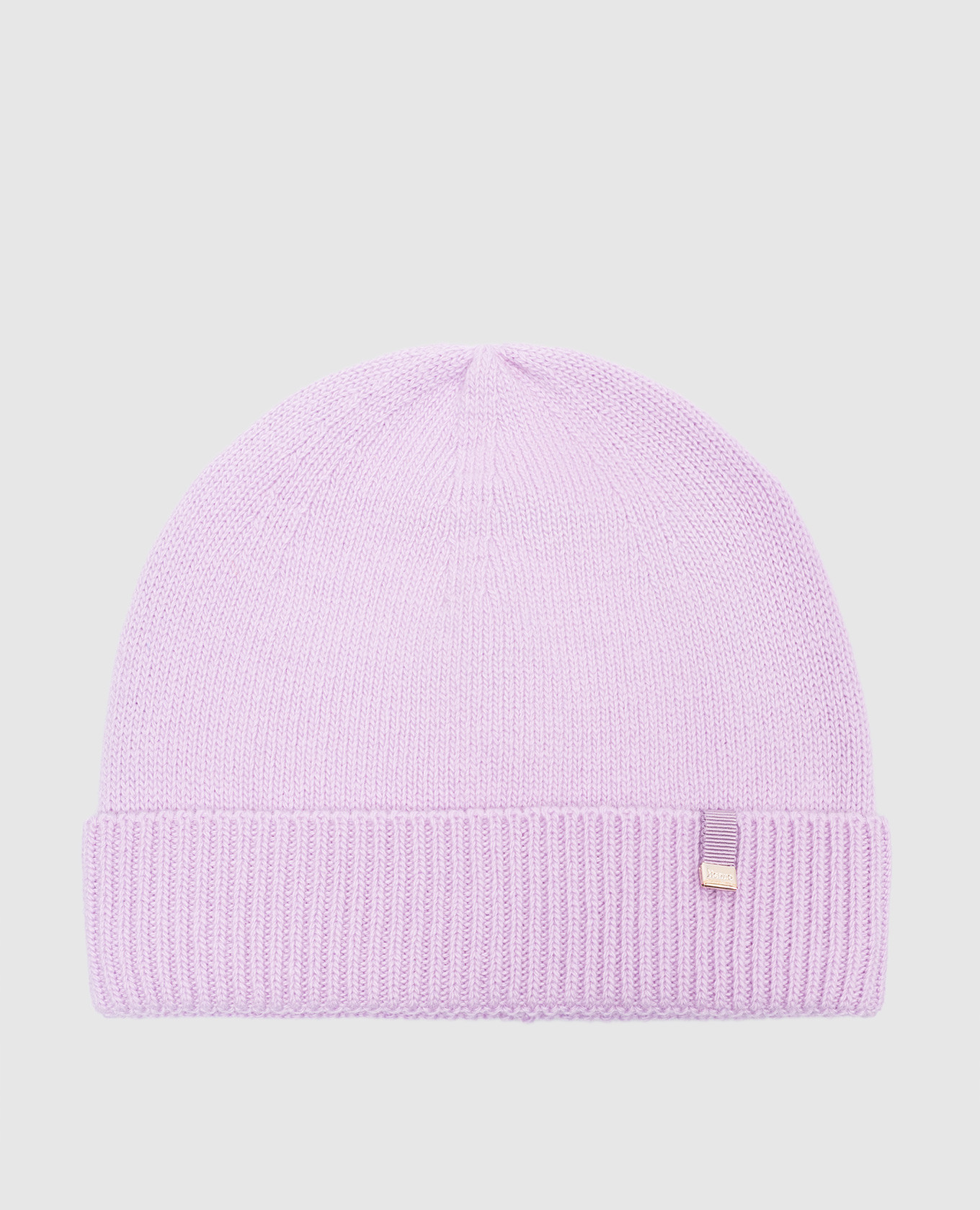 Фиолетовая шапка из шерсти с логотипом