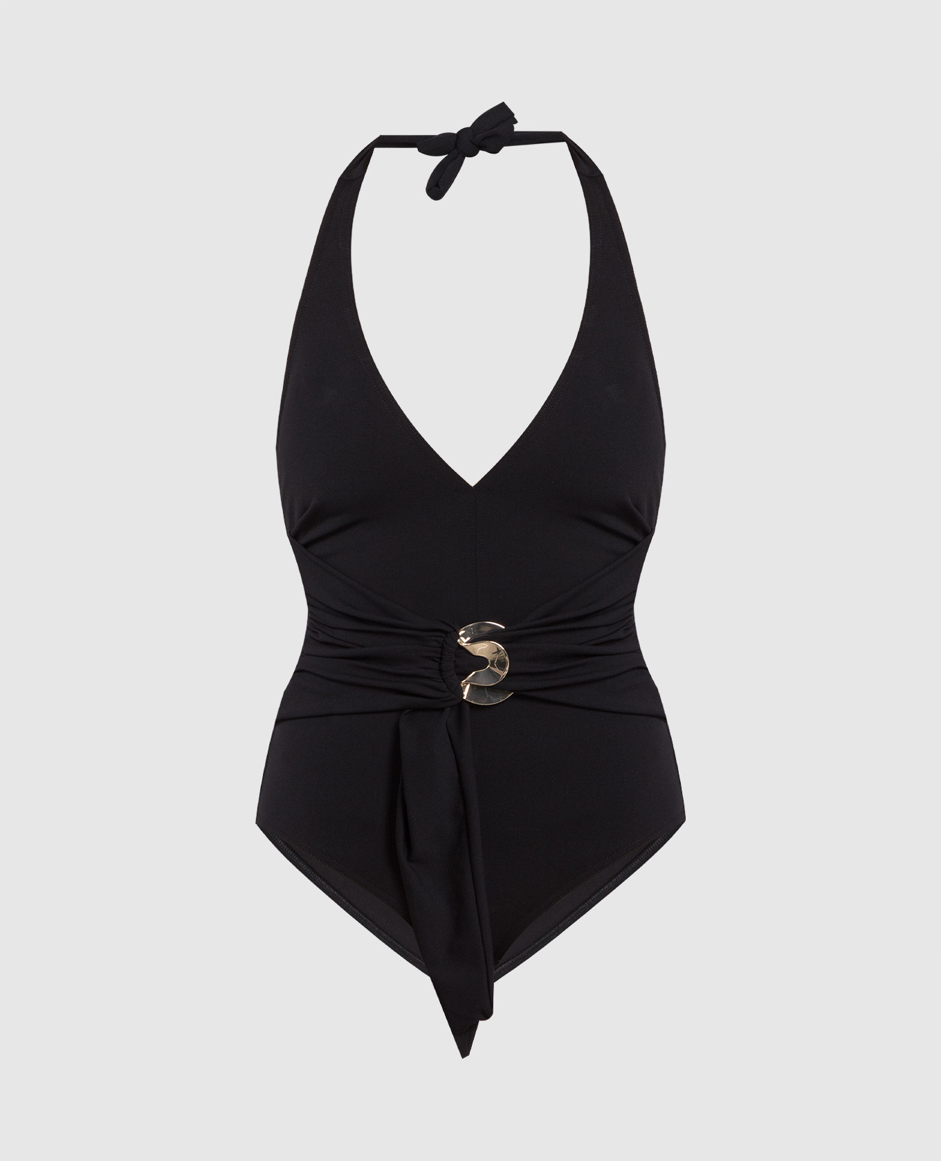 Imelda black swimsuit with drape