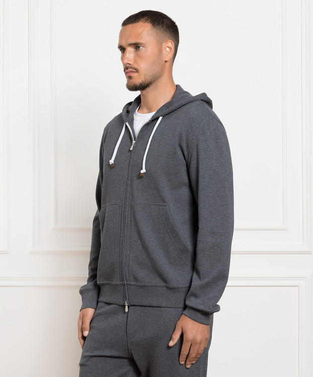 Brunello Cucinelli Серая спортивная кофта M0T359069G изображение 3
