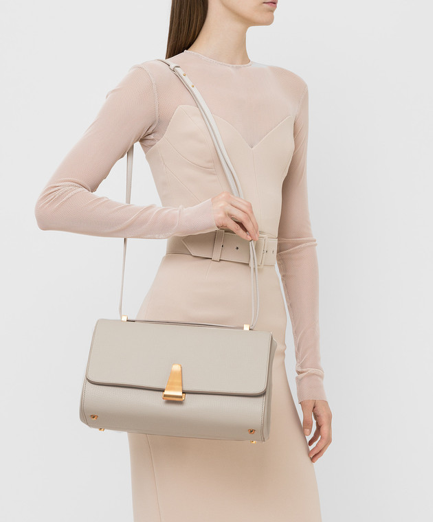 Bottega Veneta Светло-бежевая кожаная сумка 576143VMAO1 изображение 2