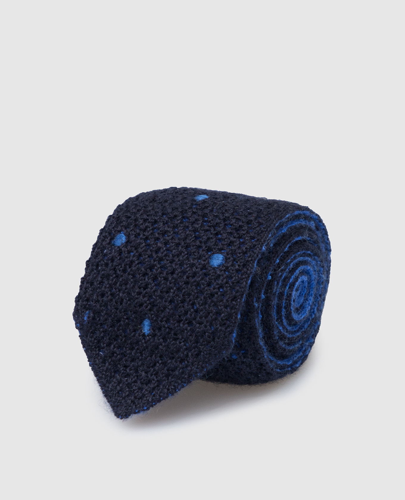Children's black tie with polka dots in cashmere and silk