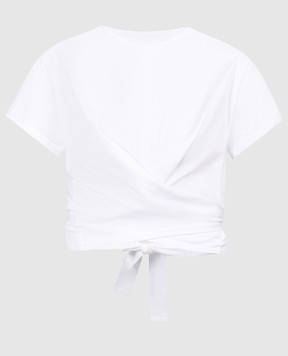 Twin Set Actitude Белая футболка с завязками 241AP2130