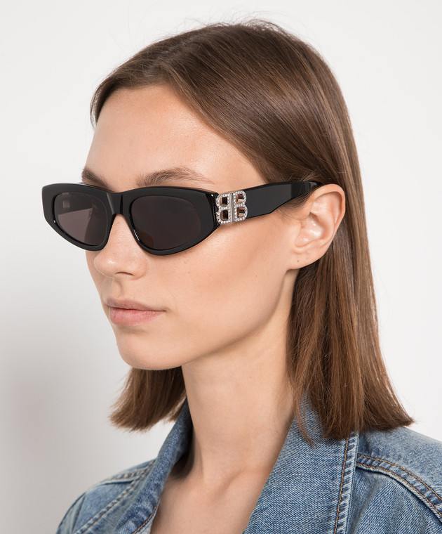Balenciaga Black Dynasty sunglasses with crystals 621642T0041 image 2