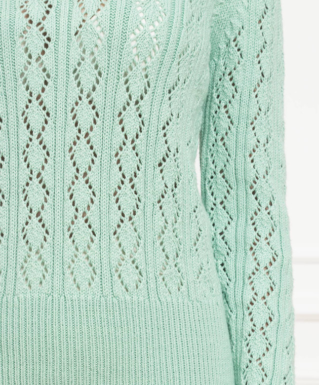 Max & Co Пуловер м'ятного кольору у фактурний візерунок PALATINO зображення 5