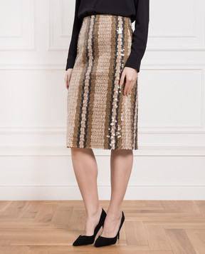 Brunello Cucinelli Коричнева спідниця в паєтки M059LG3361