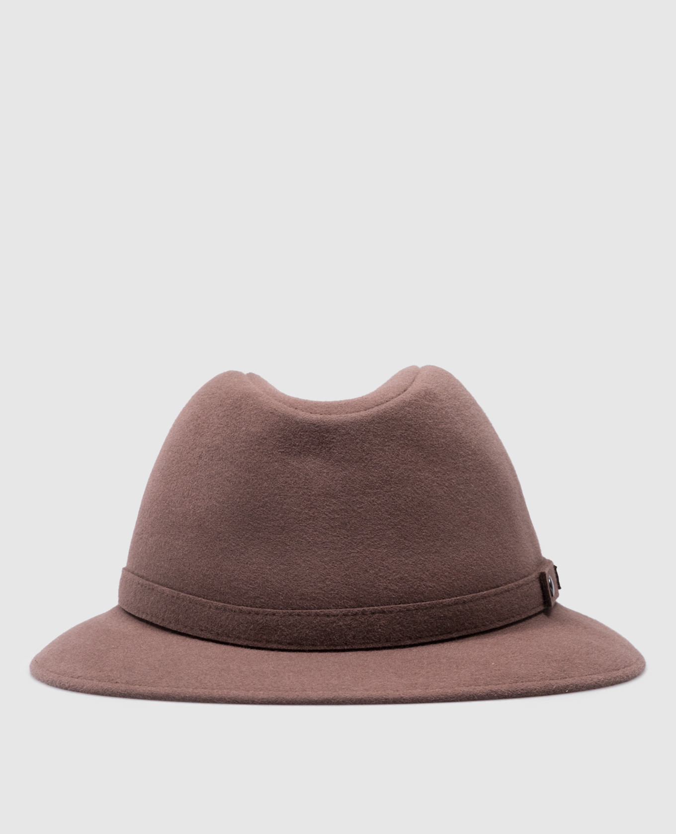 Alessandria brown wool hat with strap