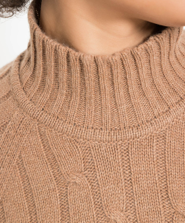 Babe Pay Pls Brown sweater made of cashmere in a textured pattern MD9701305341TR image 5