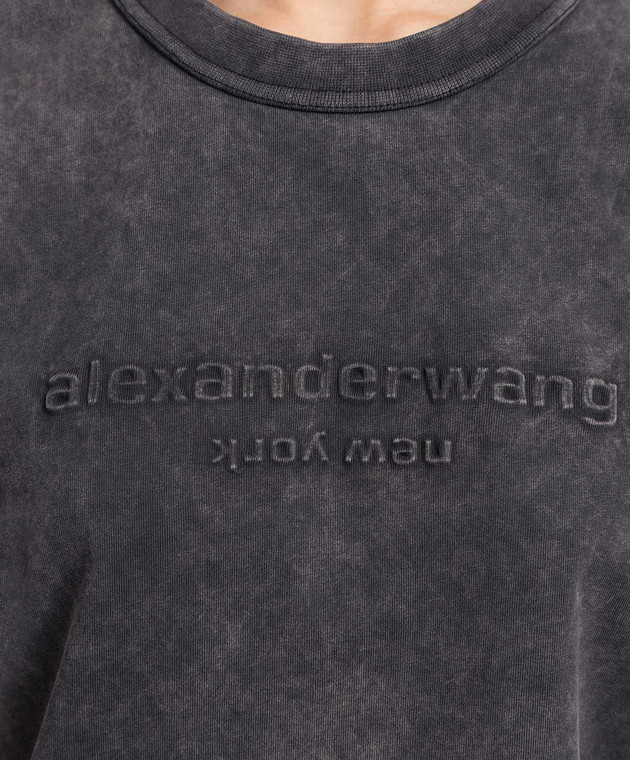Alexander Wang Серая футболка с логотипом UCC1231602 изображение 5