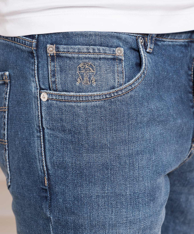 Brunello Cucinelli Blue jeans with a distressed effect M283PD2210 изображение 5