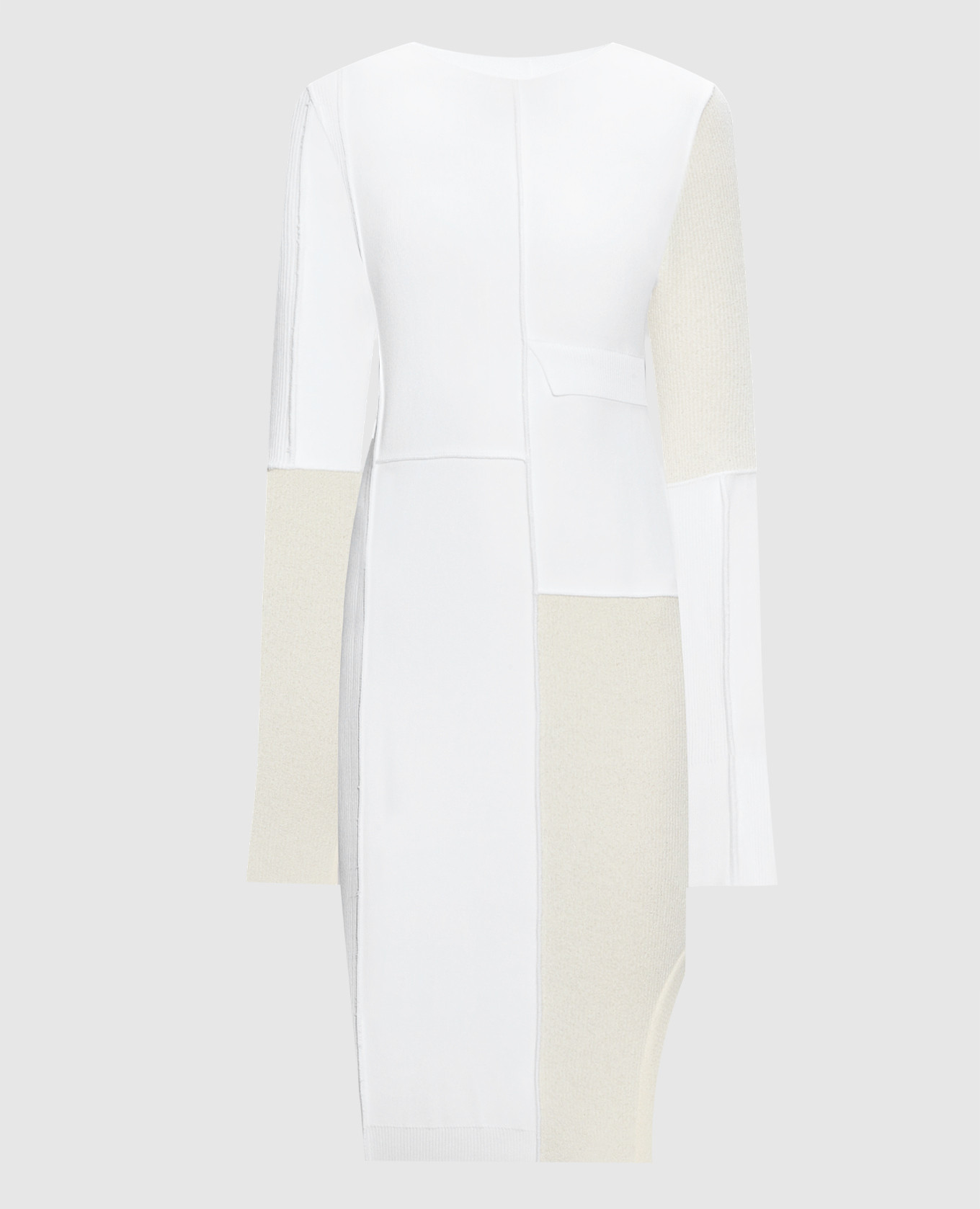 Белое платье с эффектом изнанки