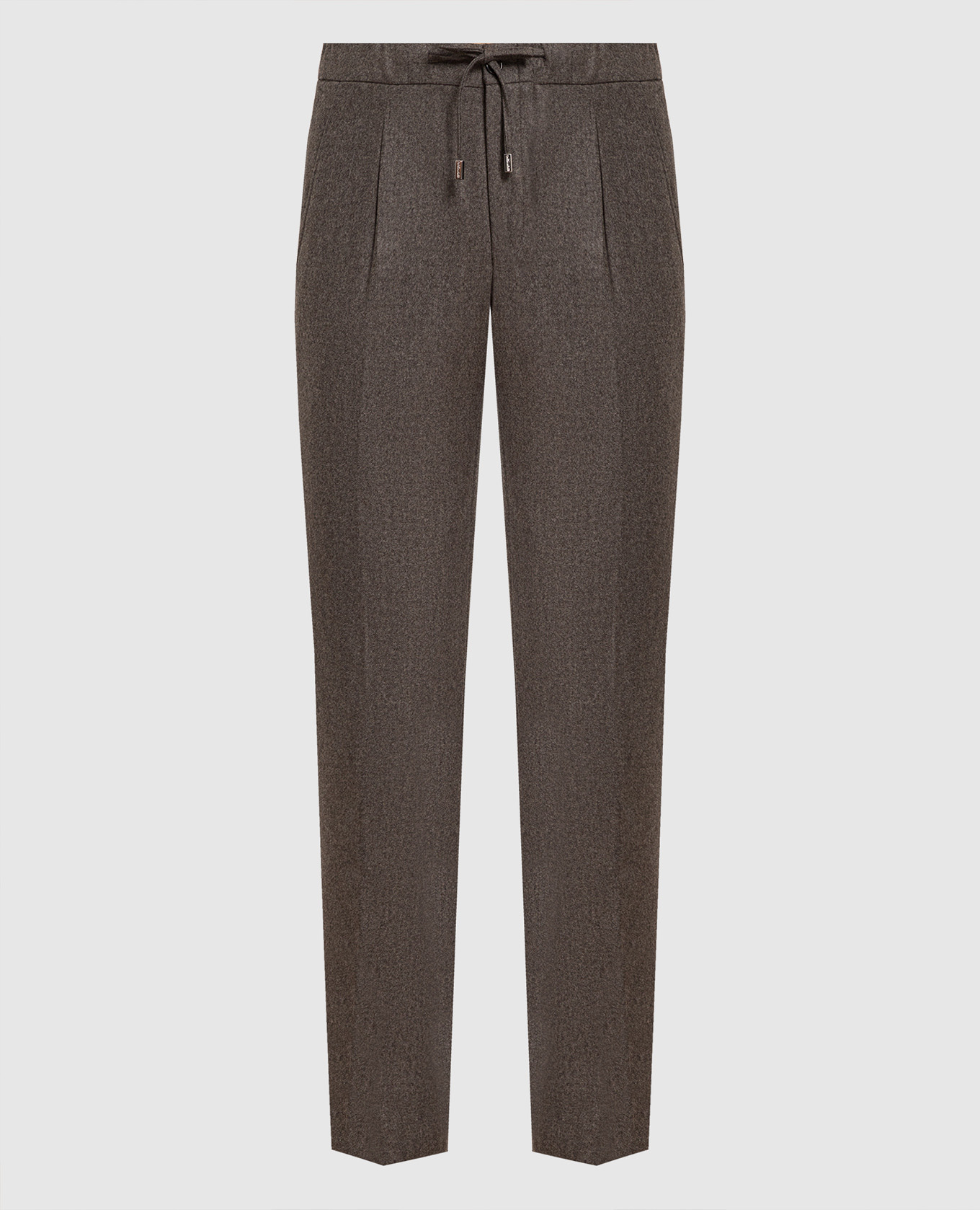 

Коричневые брюки из шерсти, Коричневый, Прямые брюки