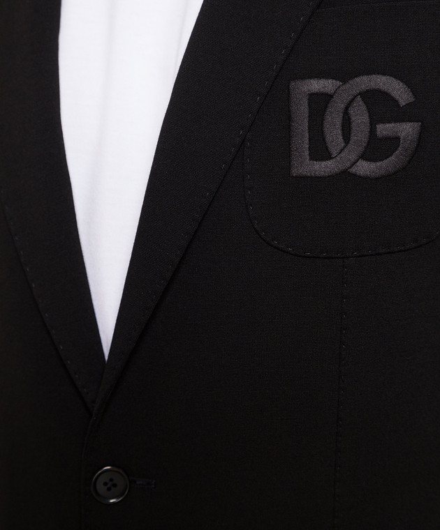 Dolce&Gabbana Black blazer with DG logo embroidery G2PT9ZFUGP0 изображение 5