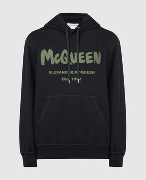 Alexander McQueen Черные худи с принтом логотип Graffiti 688715QTAAB