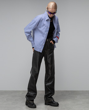 Heron Preston Синяя рубашка в полоску HWGE005F23FAB001