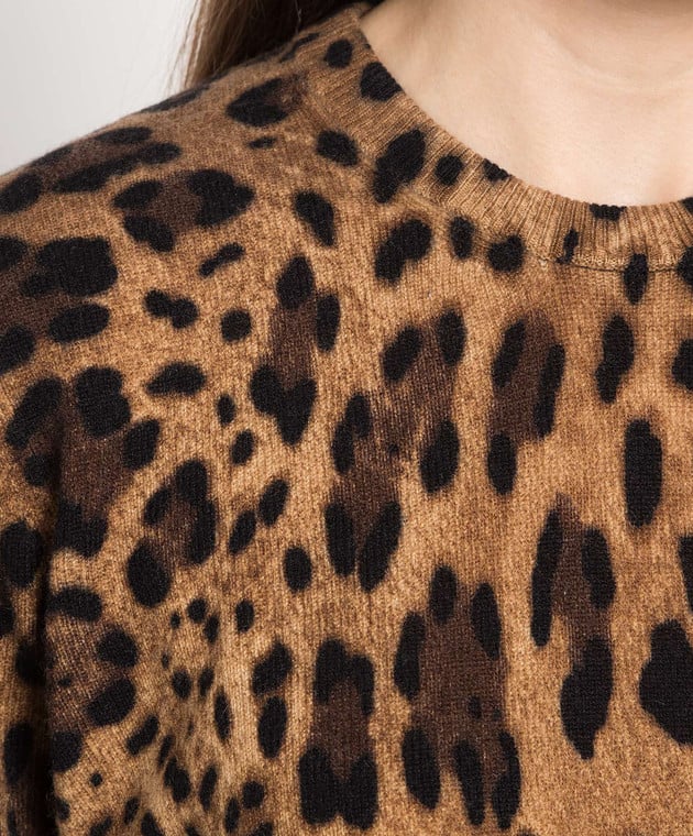 Dolce&Gabbana Brown leopard print cashmere jumper FM192KF56FA image 5