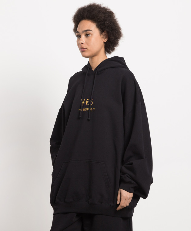 Vetements - Black hoodie with embroidery UE54HD620B - buy with Czech ...