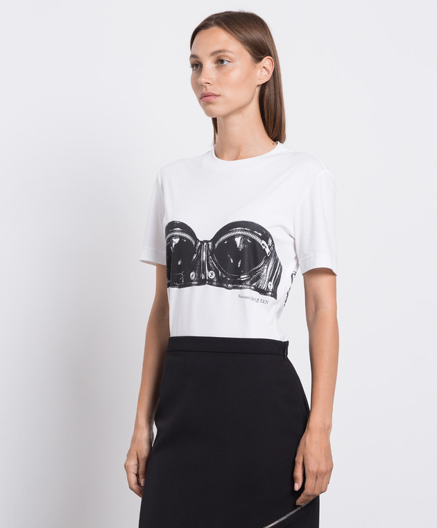 Alexander McQueen - White t-shirt with Biker Bra print 752355QZAJY - buy  with European delivery at Symbol