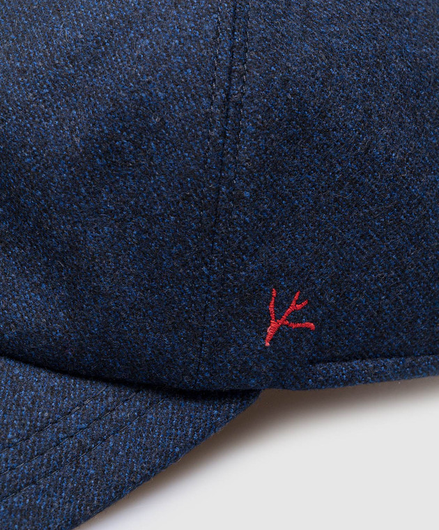 ISAIA Blue wool cap with logo embroidery BRT0118238R image 4