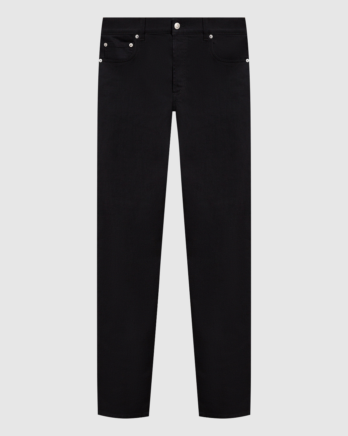 

Черные джинсы с вышивкой логотипа, Черный, Прямые джинсы