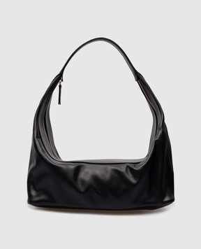 Lou Lou Studio Чорна шкіряна сумка-хобо LISA з логотипом LISA
