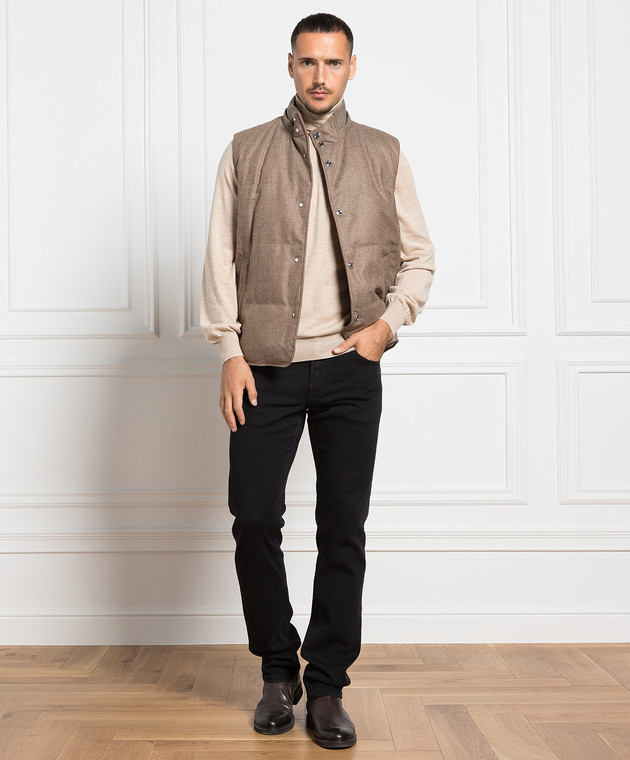 Stefano Ricci Коричневый пуховой жилет MDJ33000503813 изображение 2