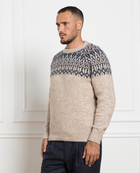 Brunello Cucinelli Бежевый свитер с узором MSO504200