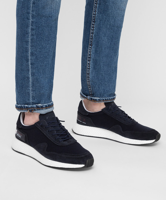 Ermenegildo Zegna Темно-синие кроссовки LHTSOA4411X изображение 2