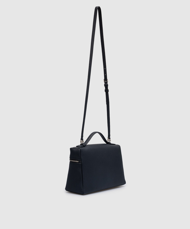 Loro Piana - Синяя кожаная сумка кросс-боди Extra pocket L27