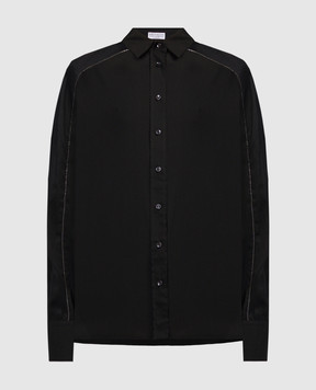 Brunello Cucinelli Чорна блуза з ланцюжком моніль M0091MI806