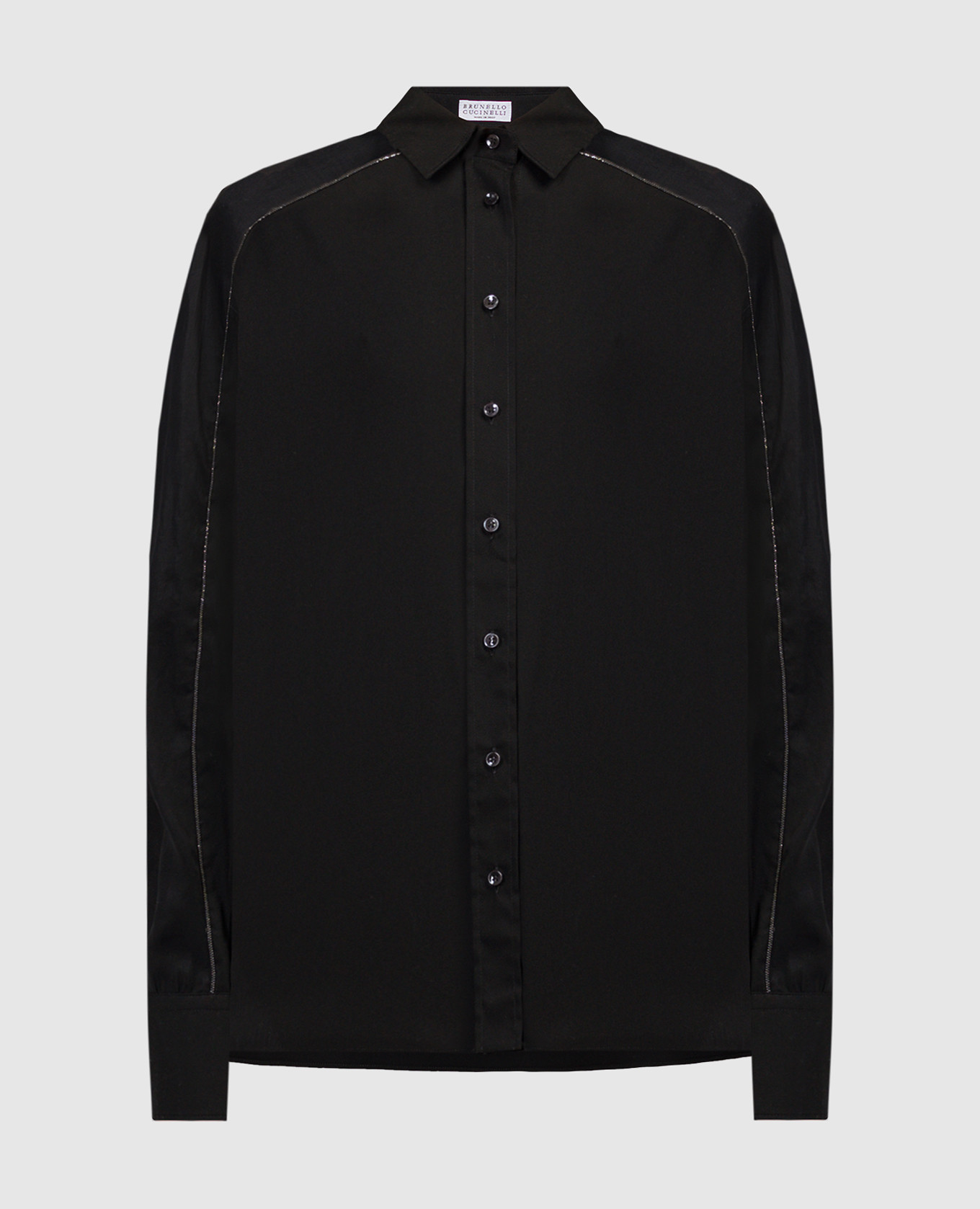 Черная блуза с цепочкой мониль